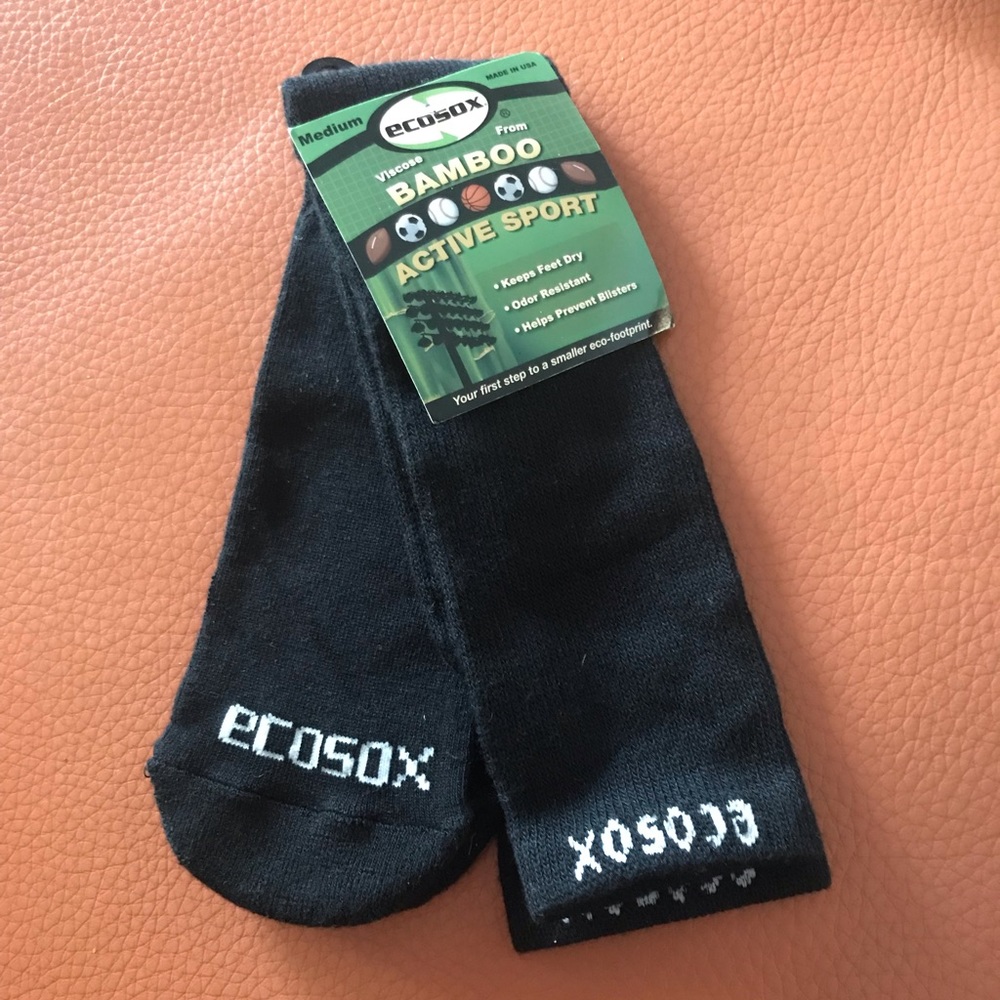 ecosox Black Bamboo Tubesock Size Medium